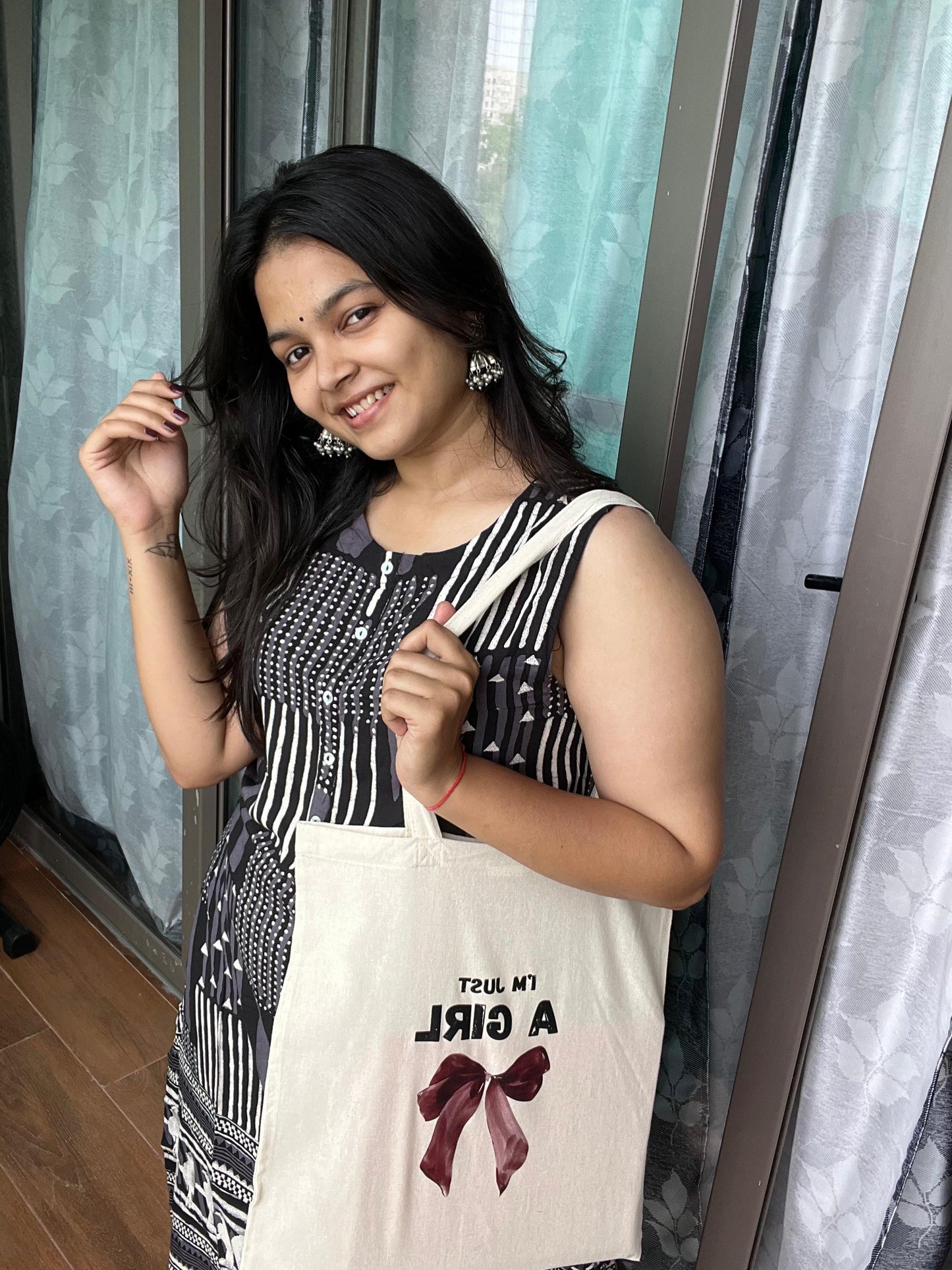 I’m Just a Girl tote