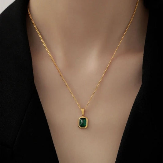 Green stone chain